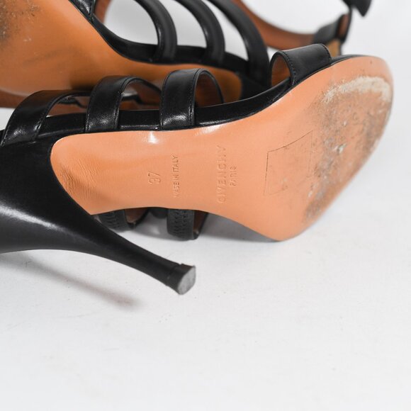 Givenchy Black Leather Kali Strappy Sandals, Size 37 - Picture 15 of 15